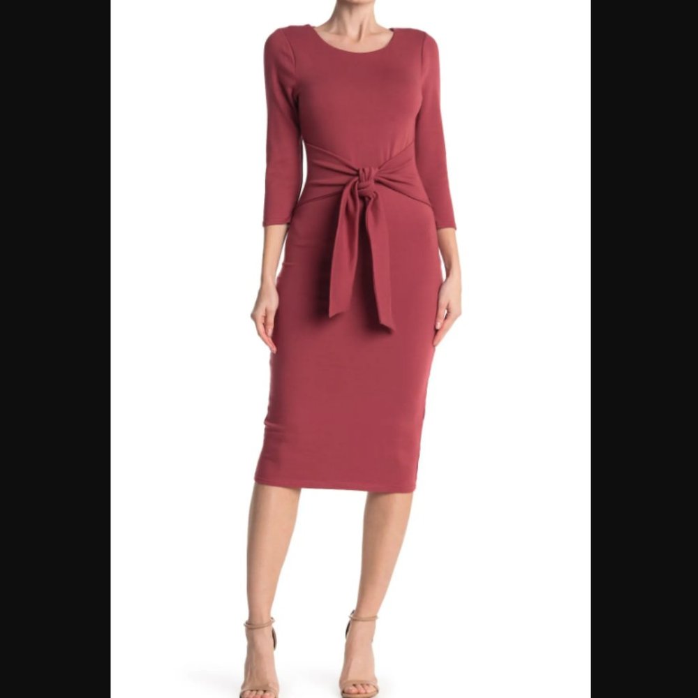 MELLODAY Women's Midi Dress in Deep Rose